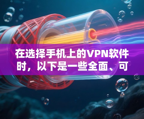 在选择手机上的VPN软件时,以下是一些全面、可靠和针对性强的推荐,帮助你在保护数据和网络安全方面做出明智选择 在选择手机上的VPN软件时,以下是一些全面、可靠和针对性强的推荐,帮助你在保护数据和网络安全方面做出明智选择