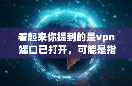 看起来你提到的是vpn 端口已打开，可能是指VPN的端口已准备好使用。以下是一些可能的解释和建议