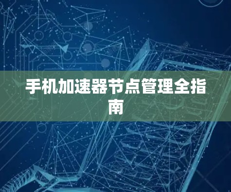 手机加速器节点管理全指南
