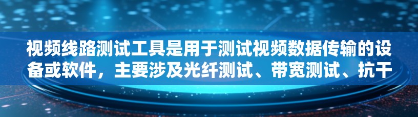 视频线路测试工具是用于测试视频数据传输的设备或软件，主要涉及光纤测试、带宽测试、抗干扰测试等。以下是这些测试工具的详细介绍