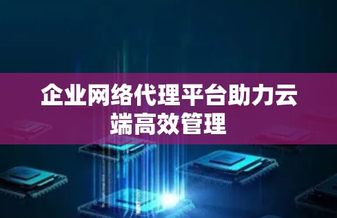 企业网络代理平台助力云端高效管理 企业网络代理平台助力云端高效管理