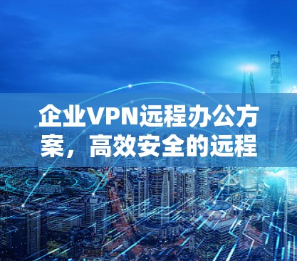 企业VPN远程办公方案,高效安全的远程办公解决方案