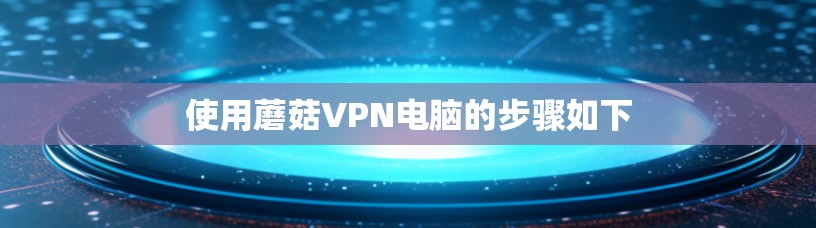 使用蘑菇VPN电脑的步骤如下