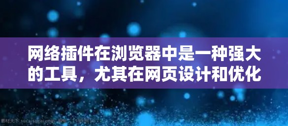 网络插件在浏览器中是一种强大的工具,尤其在网页设计和优化方面。以下是对网络插件的详细分析