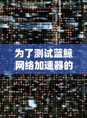 为了测试蓝鲸网络加速器的性能,您可以按照以下步骤操作 为了测试蓝鲸网络加速器的性能,您可以按照以下步骤操作