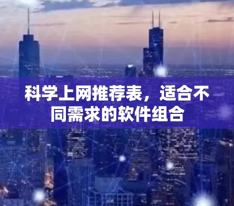 科学上网推荐表，适合不同需求的软件组合