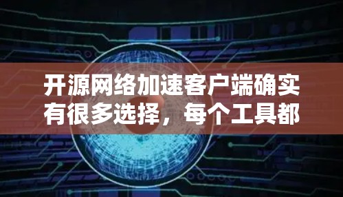 开源网络加速客户端确实有很多选择，每个工具都有其适用场景，用户可以根据自己的需求选择最适合的方法。以下是几个开源网络加速客户端的推荐