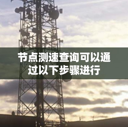 节点测速查询可以通过以下步骤进行