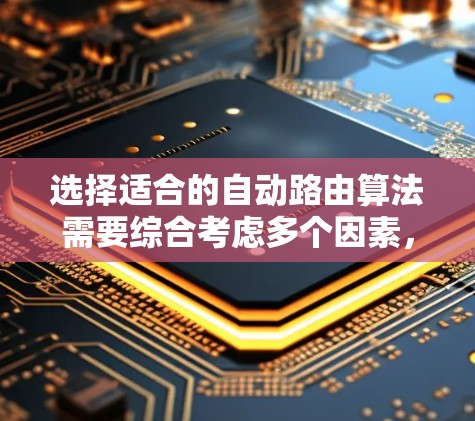 选择适合的自动路由算法需要综合考虑多个因素，以确保车辆在复杂环境中的高效、稳定和安全运行。以下是针对不同情况和需求的建议